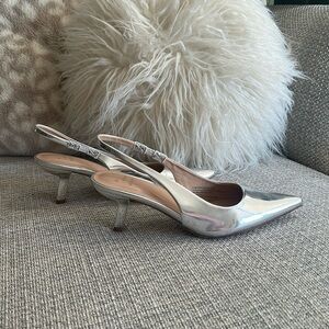 Silver Kitten Heels